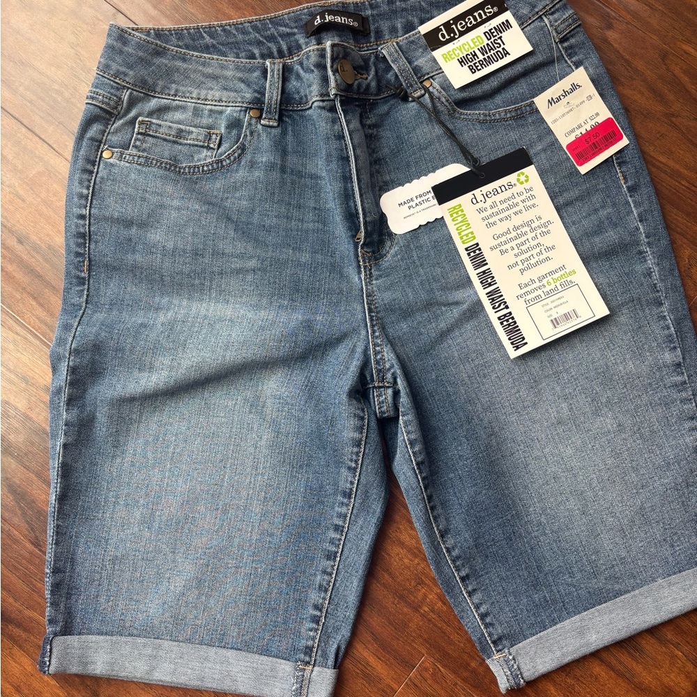 D. Jeans Blue Denim High Waist Bermuda Shorts